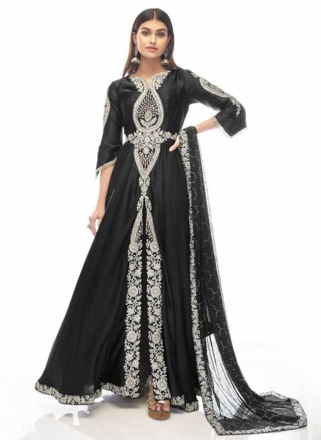 Black Colour Gulzar 3 Heavy Wedding Wear Designer Fancy Long Anarkali Salwar Suit Collection 1010